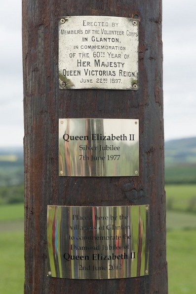 Brass plaques on the new pole
